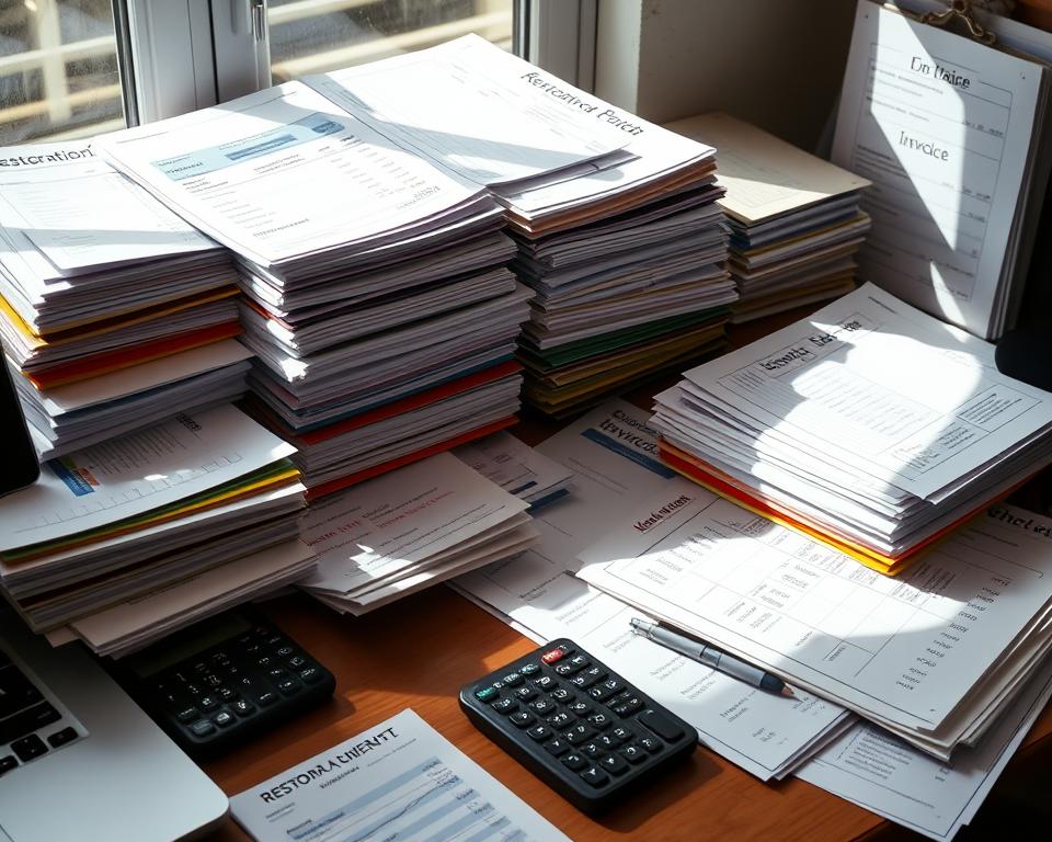 organizing financial documents for restoration business sale